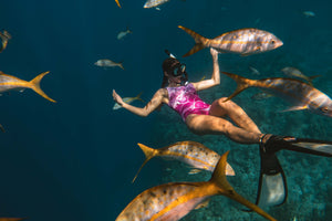 Fushia Fish Scale One-Piece Swimsuit