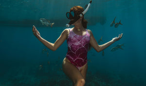 Fushia Fish Scale One-Piece Swimsuit