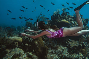 Fushia Fish Scale One-Piece Swimsuit