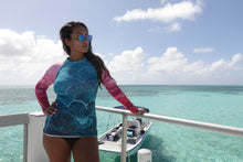 Turquoise Fish scale - Women's Rash Guard