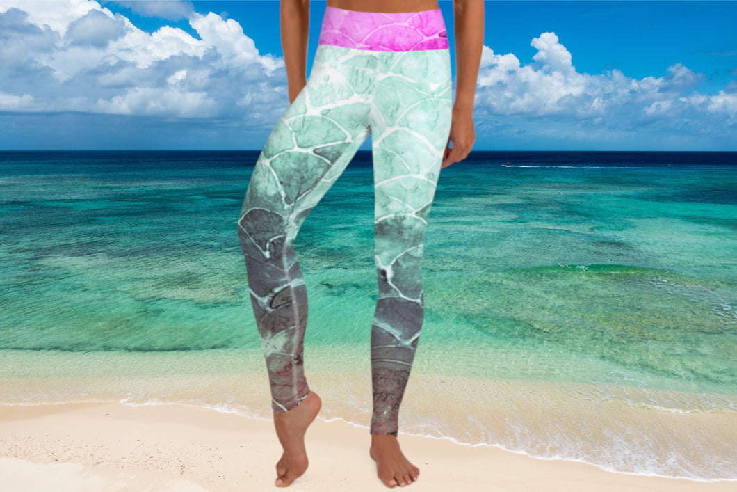 Turquoise Fish scale - Full lenght Leggings