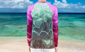 Turquoise Fish scale - Women's Rash Guard