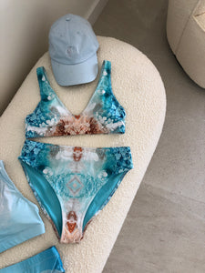 Shellabrating turquoise - Recycled high-waisted bikini