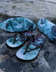 Fish scale - turquoise - Save Our Seas Flip-Flops