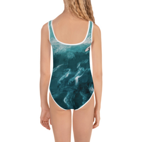 Surfin the wave - All-Over Print Kids Swimsuit