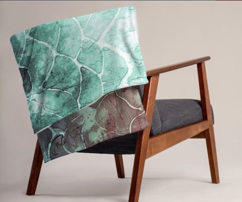 Turquoise Fish scale - Throw Blanket