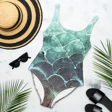 Turquoise Fish scale 2 - One-Piece Swimsuit