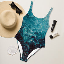 Blue Fish scale - One-Piece Swimsuit