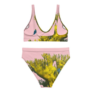 Happy Coral - Pink Recycled high-waisted bikini