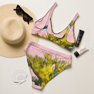 Happy Coral - Pink Recycled high-waisted bikini