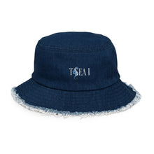 T SEA I - Distressed denim bucket hat