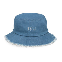 T SEA I - Distressed denim bucket hat