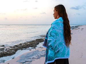 Sea Fan- Fish scale turquoise beach Towel