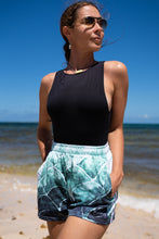 Turquoise fish scale - Women's Athletic Short Shorts