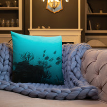 Turquoise fish scale x Underwater Premium Pillow