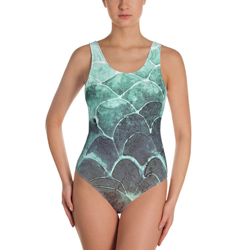Turquoise FishScale - One-Piece Swimsuit