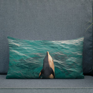 As free as the Sea - Reversible Dolphin & Ray - Pillow