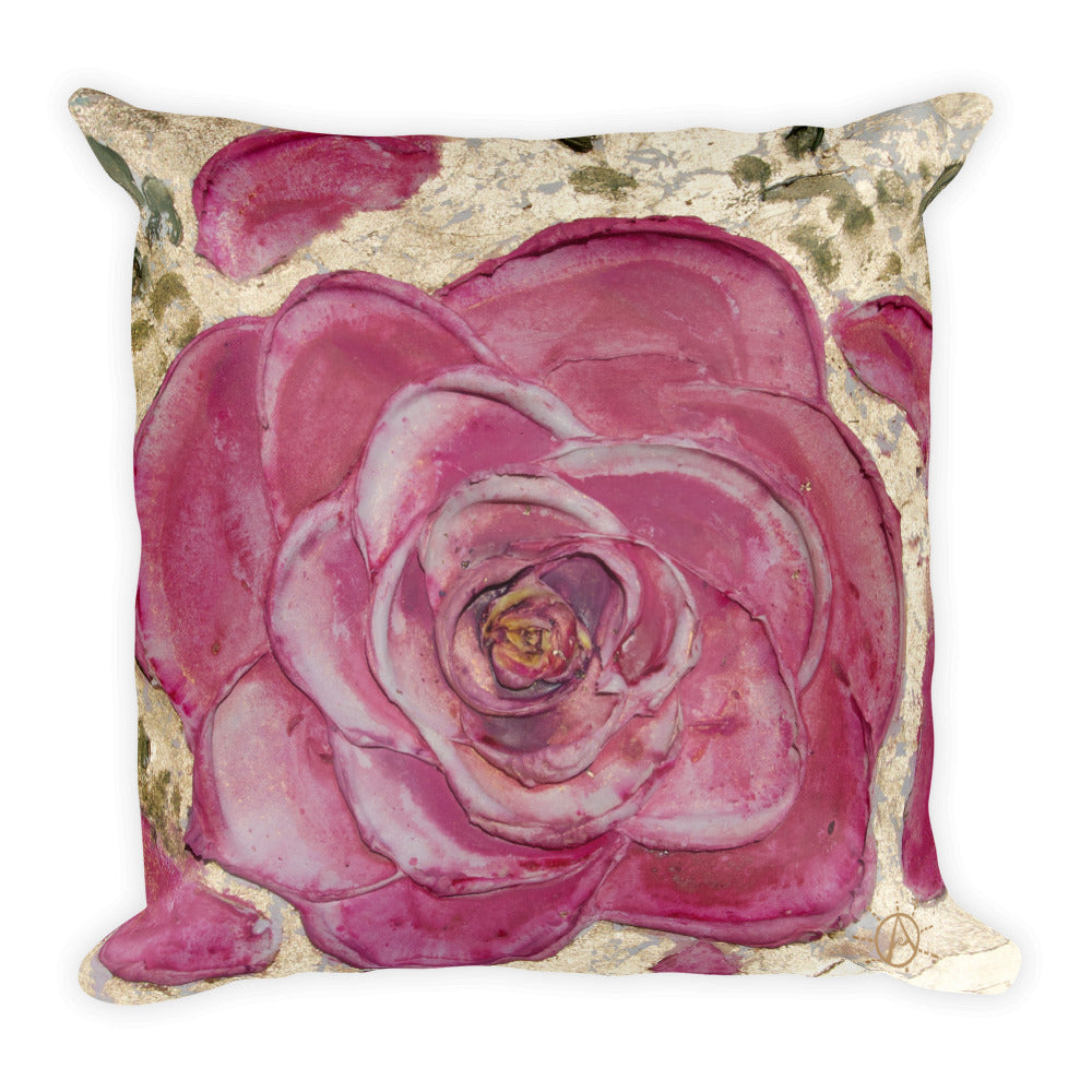 Double Sided Rose - Turquoise Mermaid scale Pillow