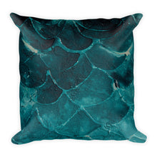 Double Sided Rose - Turquoise Mermaid scale Pillow