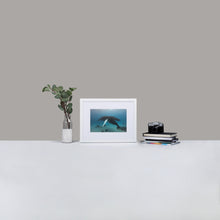 Mama and baby whale - by Justin Okoye Matte Paper Framed Poster With Mat