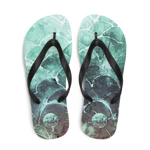 Fish scale - turquoise - Save Our Seas Flip-Flops