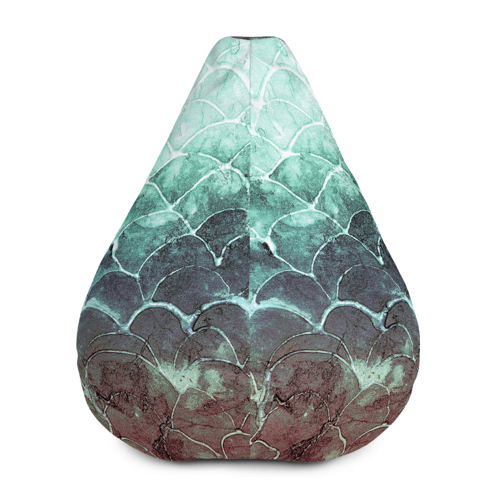 Turquoise Fish scale - Bean Bag Chair w/ filling
