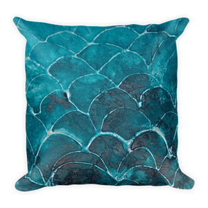 Double side Jelly Fish x Mermaid Scale Square Pillow