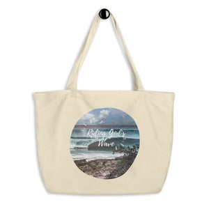 Riding God's wave - Large organic tote bag