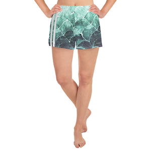 Turquoise fish scale - Women's Athletic Short Shorts