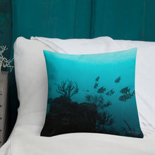 Turquoise fish scale x Underwater Premium Pillow