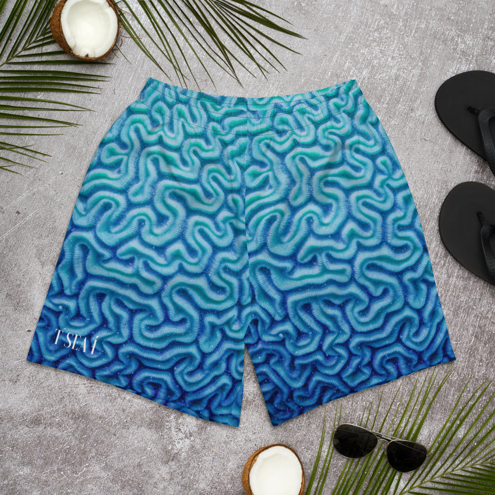 Brain Coral - Men's Athletic / Underwater Long Shorts
