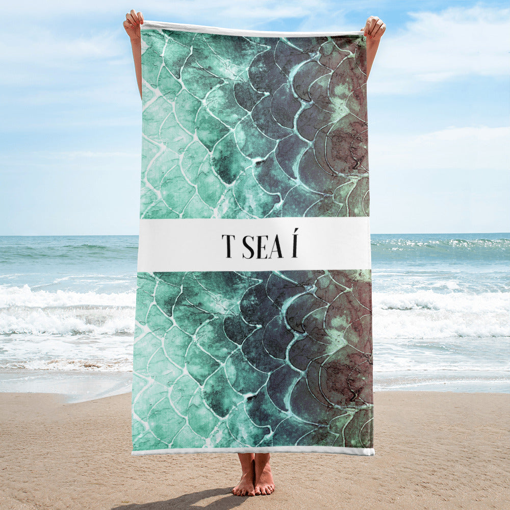 Fish scale Turquoise - Beach Towel