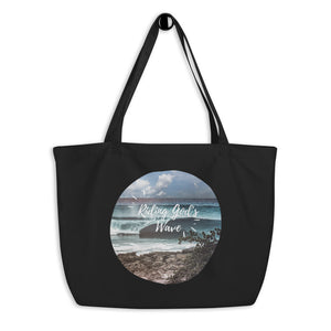 Riding God's wave - Large organic tote bag