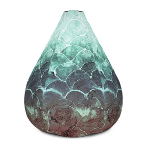 Turquoise Fish scale - Bean Bag Chair w/ filling