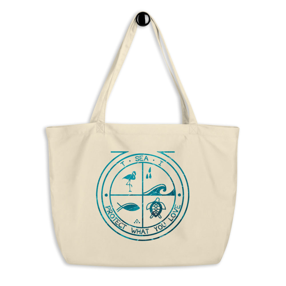 T - SEA - I - Eco - Large organic tote bag